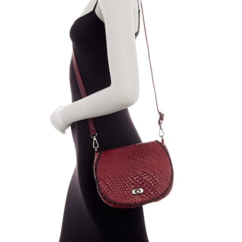 New Authentic Carina Burgundy Leather Crossbody bag